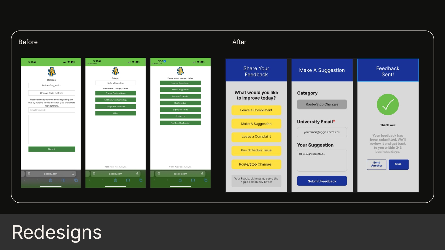 Before & After Redesigns