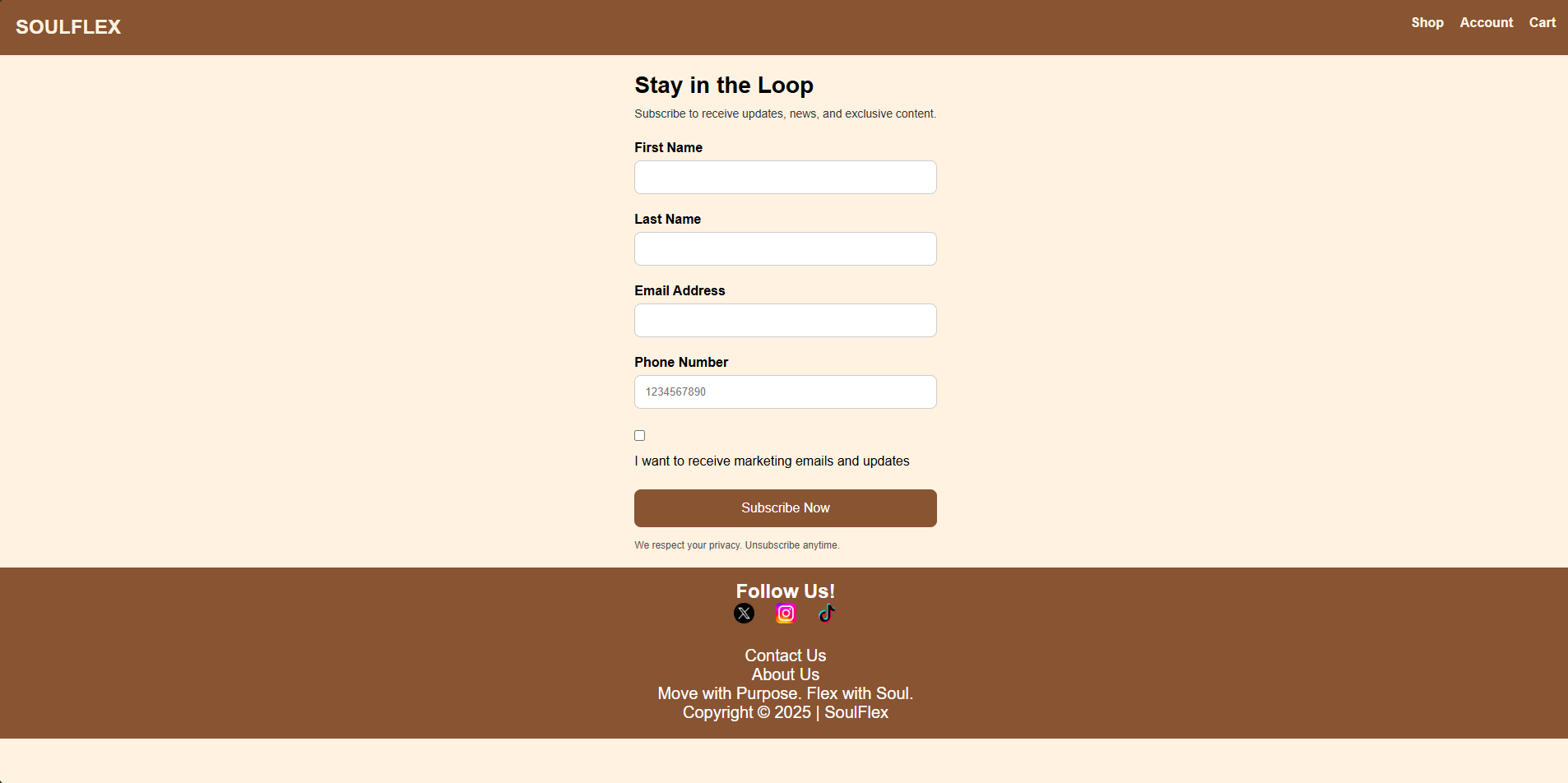 Account Creation Form
