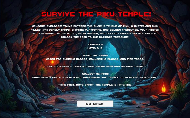 Game Instructions - Tutorial screen showing controls and objectives