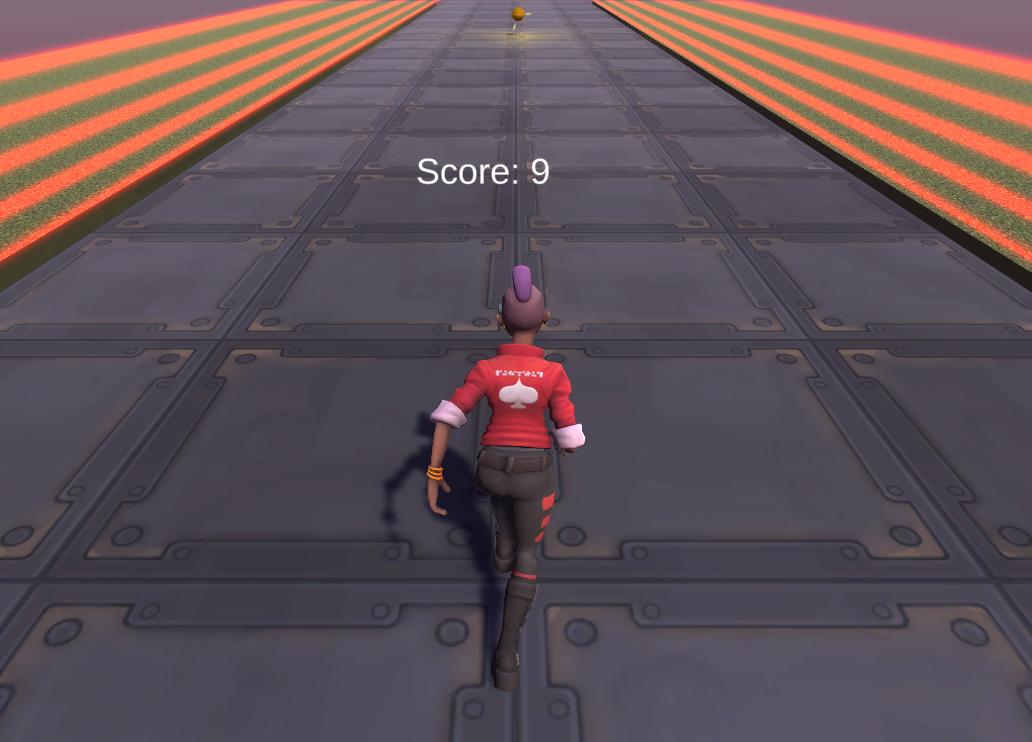 Gameplay Screenshot 1 - Player character running through obstacle course